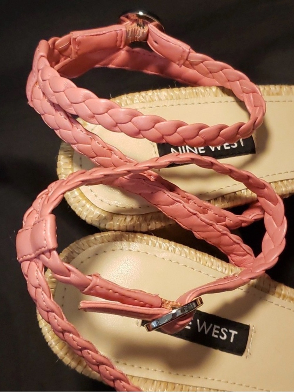 Nine West Pink Platform Retro Pinup Girl Wedges - Picture 3 of 6